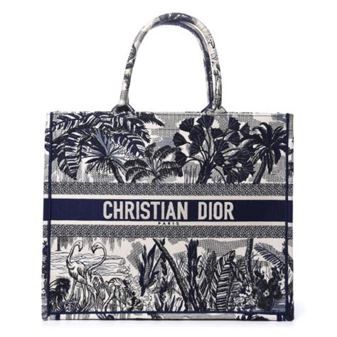 christian dior tote palm trees|CHRISTIAN DIOR Canvas Embroidered Large Palm Tree Toile .